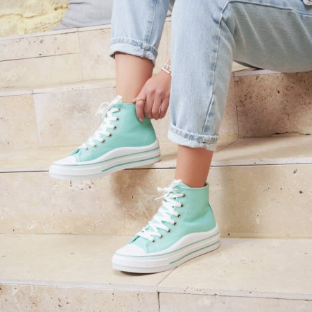 Sneakers montantes à semelle plateforme