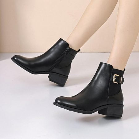 Bottines a talon est à lanière ajustable à talon
