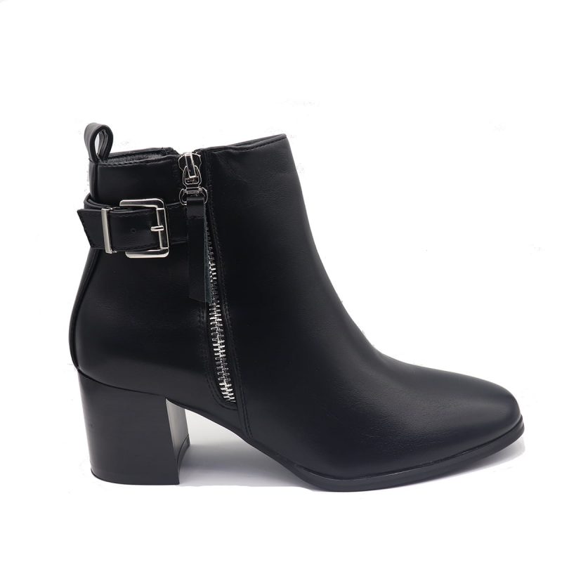 Bottines à talons bi-matières avec sangle – Image 5