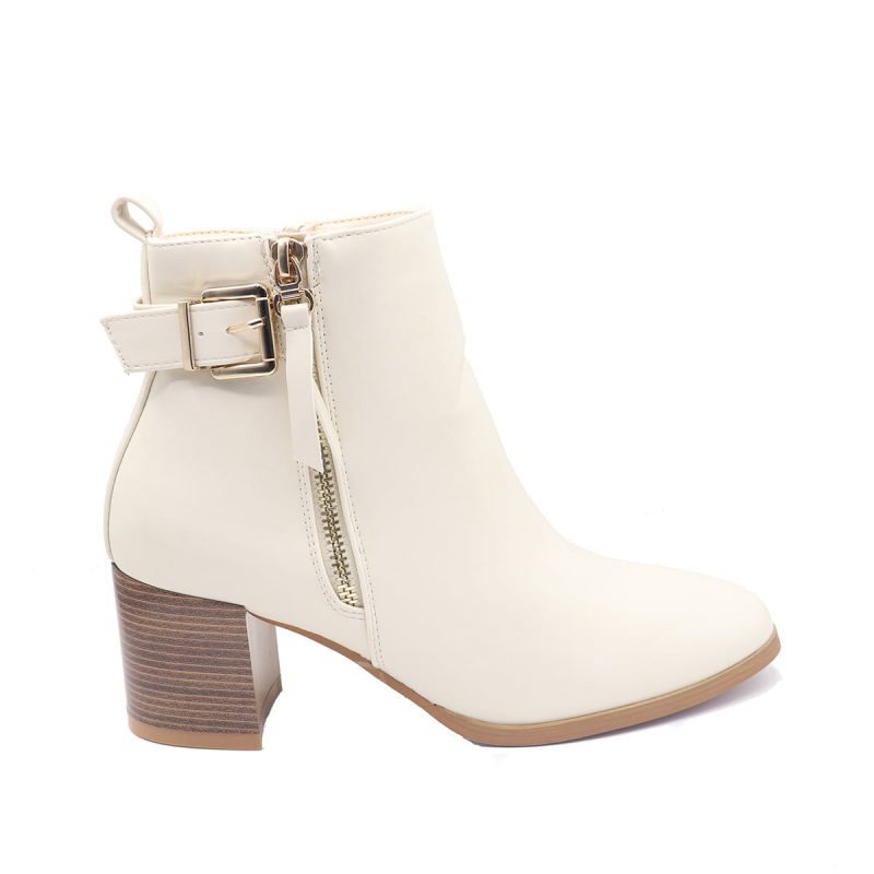 Bottines à talons bi-matières avec sangle – Image 7