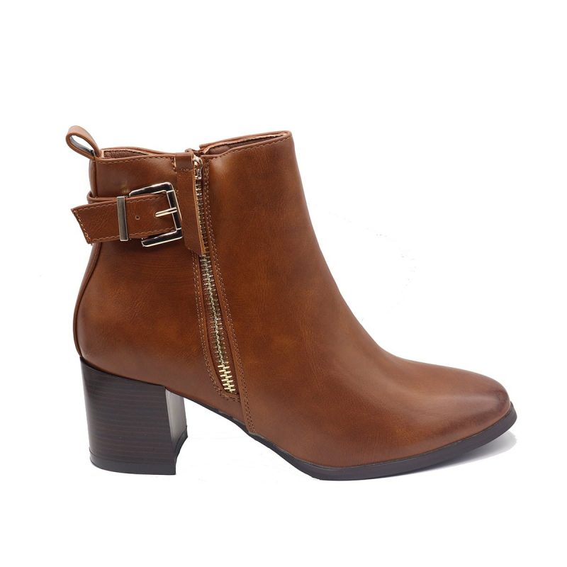 Bottines à talons bi-matières avec sangle – Image 6