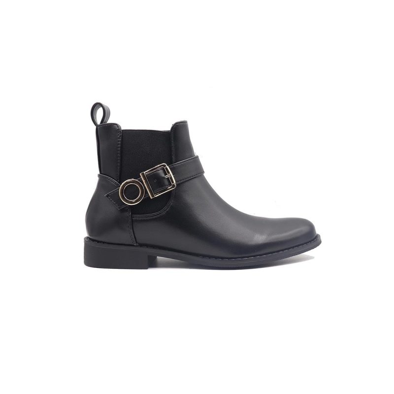 Bottines plates avec une tirette sur le coté – Image 4