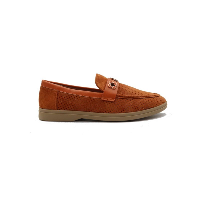 Mocassins à talon plat ornés de fleurs en métal – Image 5