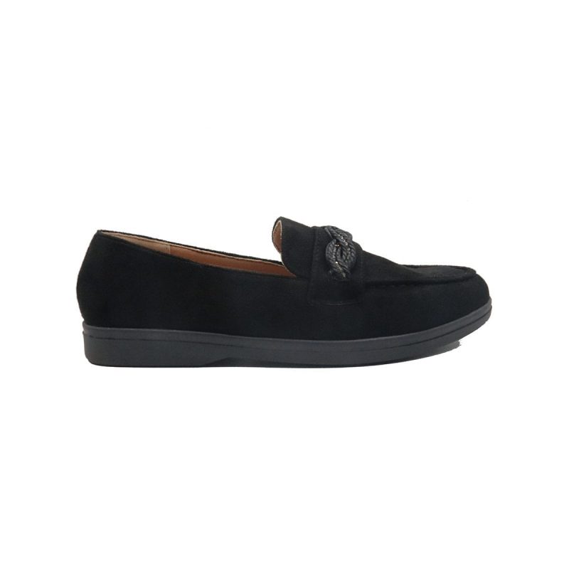 Mocassins en daim à talon bas avec strass – Image 7
