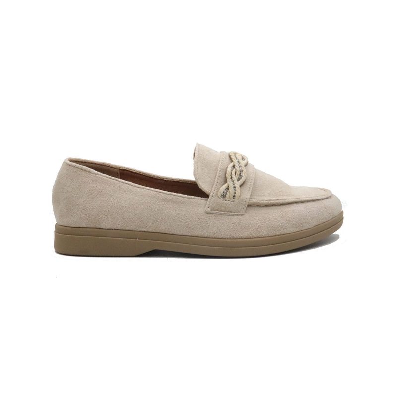 Mocassins en daim à talon bas avec strass – Image 6