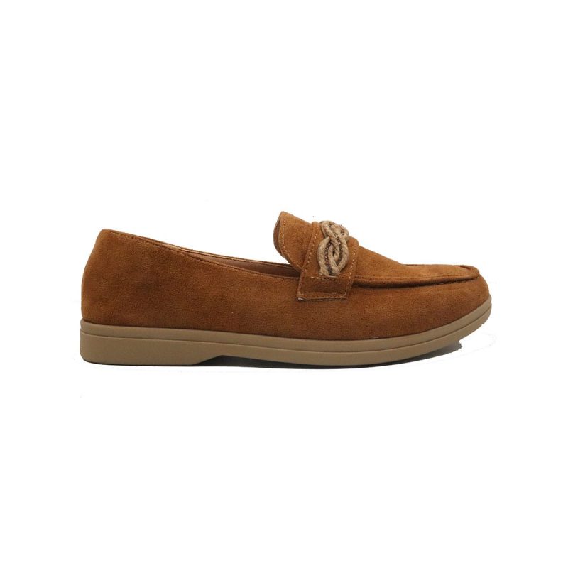 Mocassins en daim à talon bas avec strass – Image 4