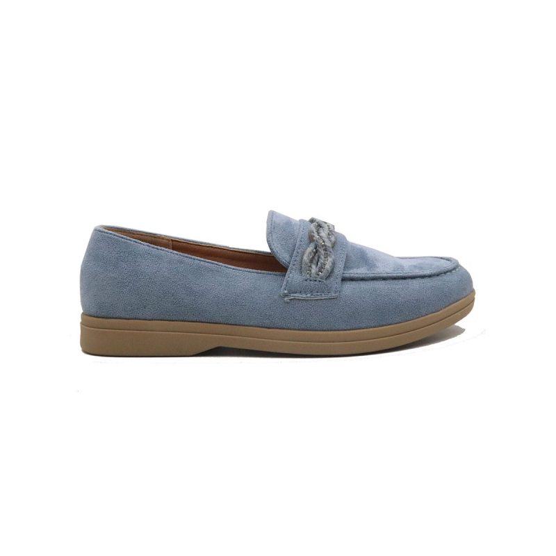 Mocassins en daim à talon bas avec strass – Image 3