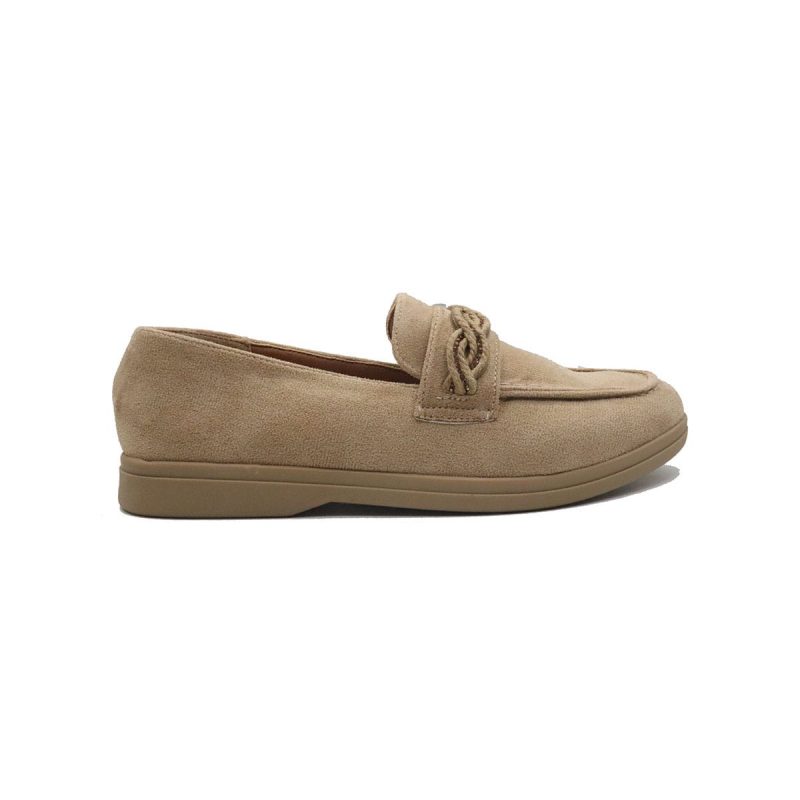 Mocassins en daim à talon bas avec strass – Image 2