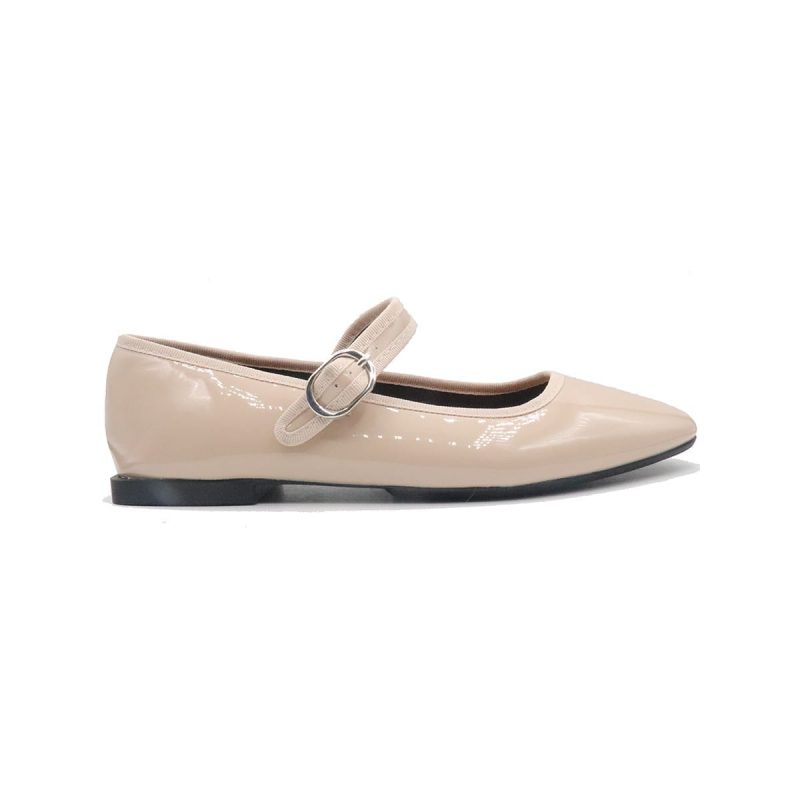 Ballerines plats avec effet verni avec Fermeture à bride – Image 3