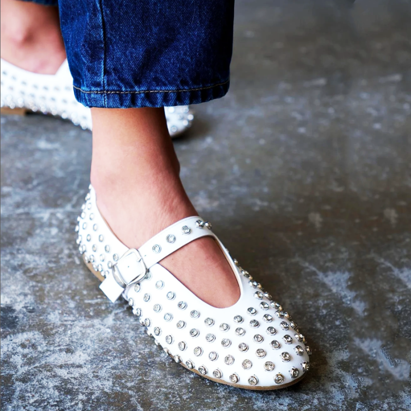 Ballerine plates avec une surface diamant rayée – Image 2