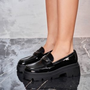 Mocassins à semelle épaisse à détail argenté