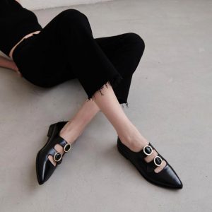 Mocassins pointus à Boucles rond
