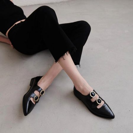 Mocassins pointus à Boucles rond