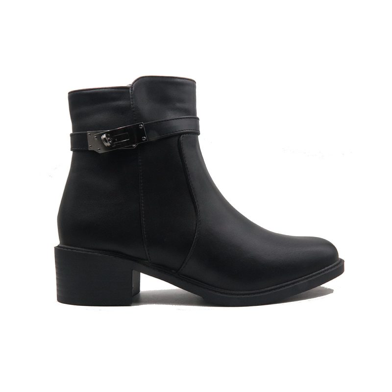 Bottines avec une sangle décorative et une boucle autour de la cheville – Image 3