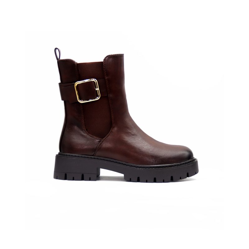Bottines en Matériau Synthétique avec Boucle Dorée – Image 8