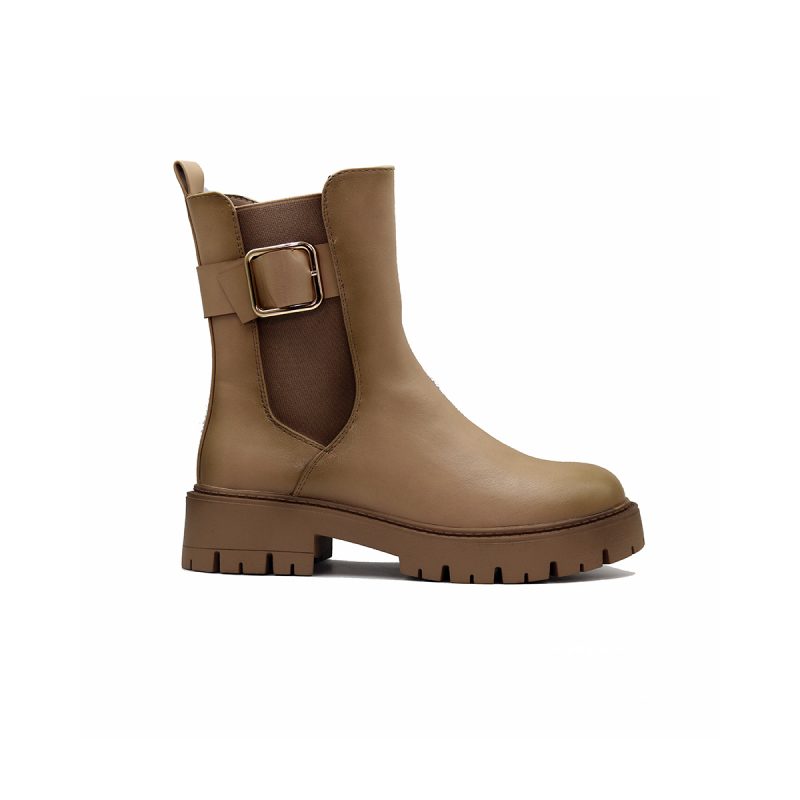Bottines en Matériau Synthétique avec Boucle Dorée – Image 10