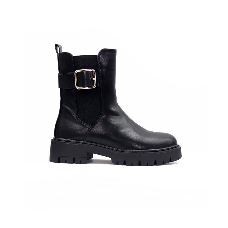 Bottines en Matériau Synthétique avec Boucle Dorée – Image 11
