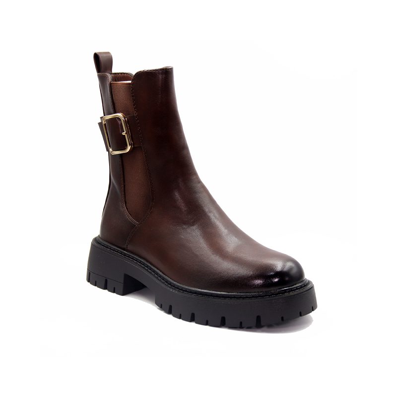 Bottines en Matériau Synthétique avec Boucle Dorée – Image 6