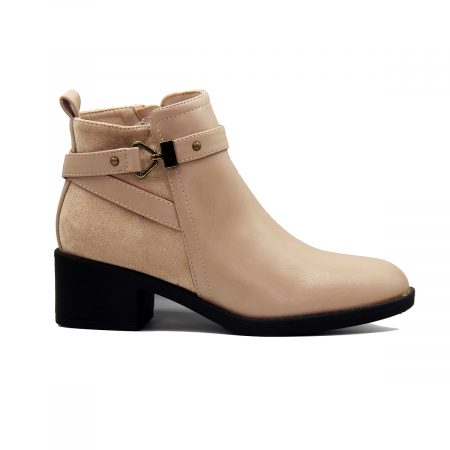 Bottines élégantes avec talon et sangle métallique