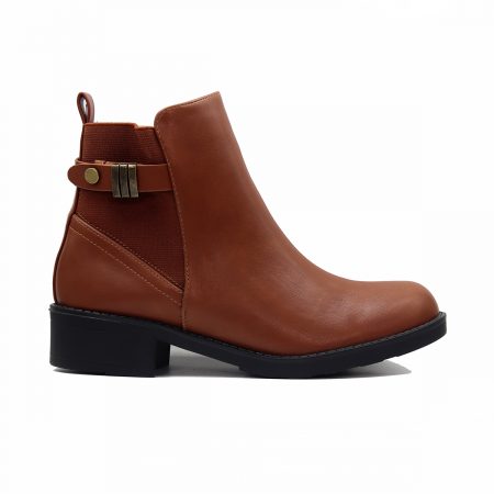 Bottines avec talon bas et détail métallique moderne