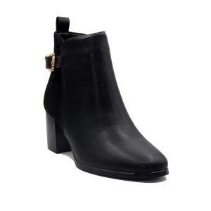 Bottines à boucle discrète et talon bloc avec détails texturés