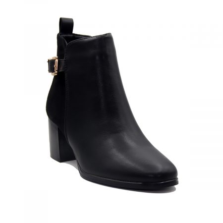 Bottines à boucle discrète et talon bloc avec détails texturés