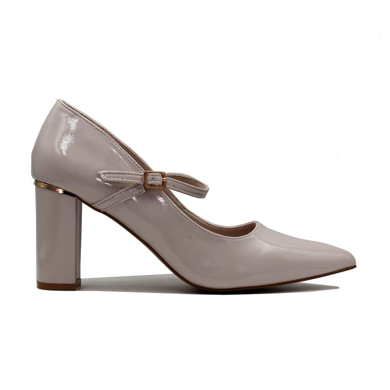 Chaussures à talon carré avec bride ajustable et design verni élégant – Image 3