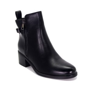 Bottines élégantes à talon carré avec fermeture éclair pratique