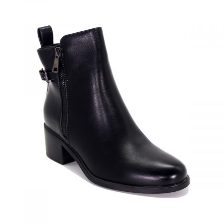 Bottines élégantes à talon carré avec fermeture éclair pratique