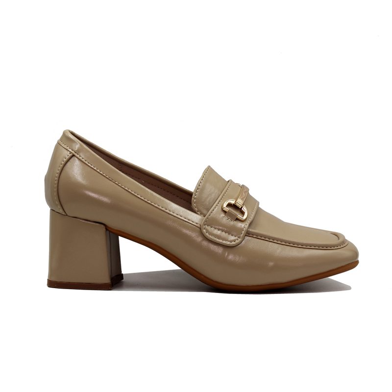 Mocassins à talon carré avec détail doré raffiné – Image 4