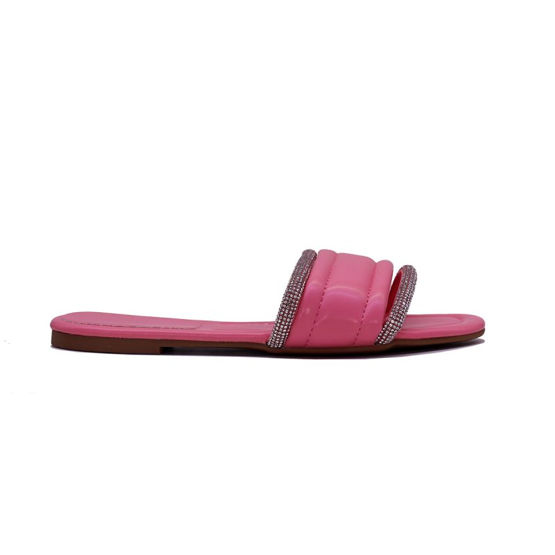 Mules plates matelassées avec strass élégants – Image 4