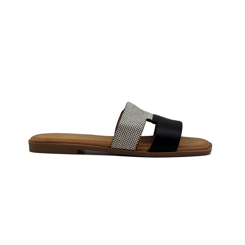 Mule plate femme avec bride tressée et découpe stylée – Image 7