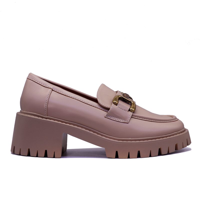 Mocassins à talons épais avec boucle métallique – Image 2