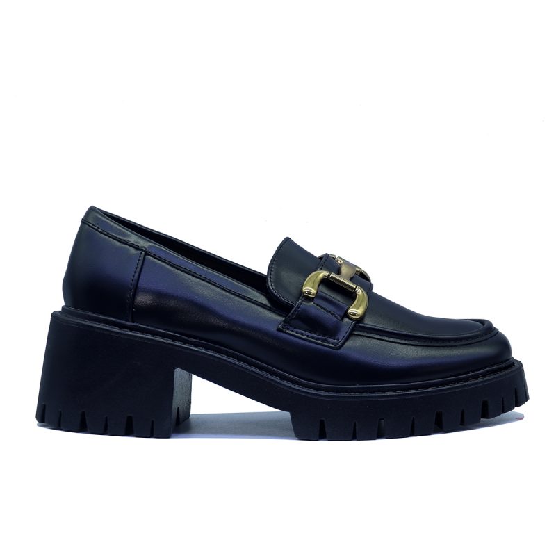 Mocassins à talons épais avec boucle métallique – Image 3