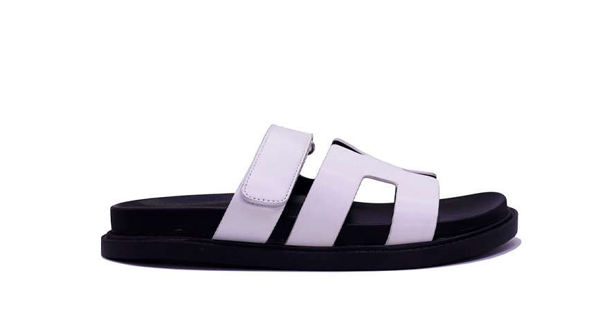Mule à brides croisées avec bande velcro