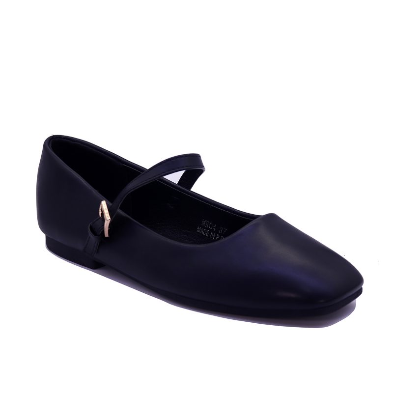 Ballerines vernies à bride fine et boucle dorée