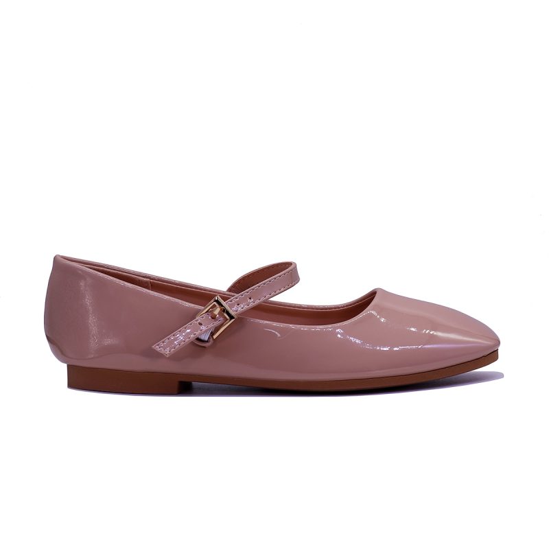 Ballerines vernies à bride fine et boucle dorée – Image 2
