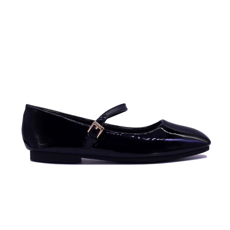 Ballerines vernies à bride fine et boucle dorée – Image 4