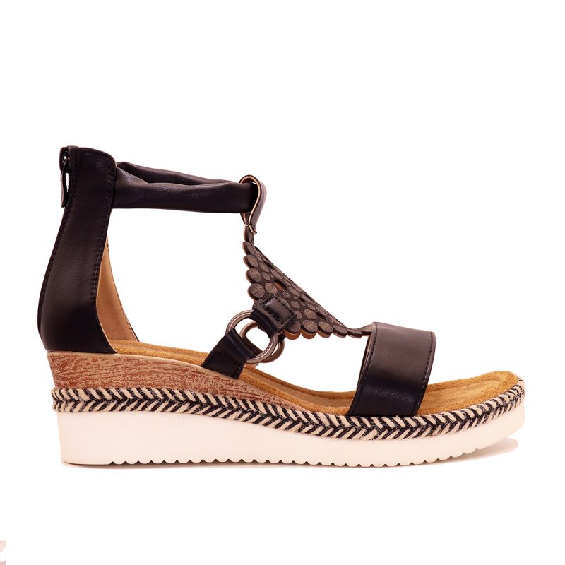 Sandales Compensées Femme Élégantes avec Détails Métalliques – Image 3