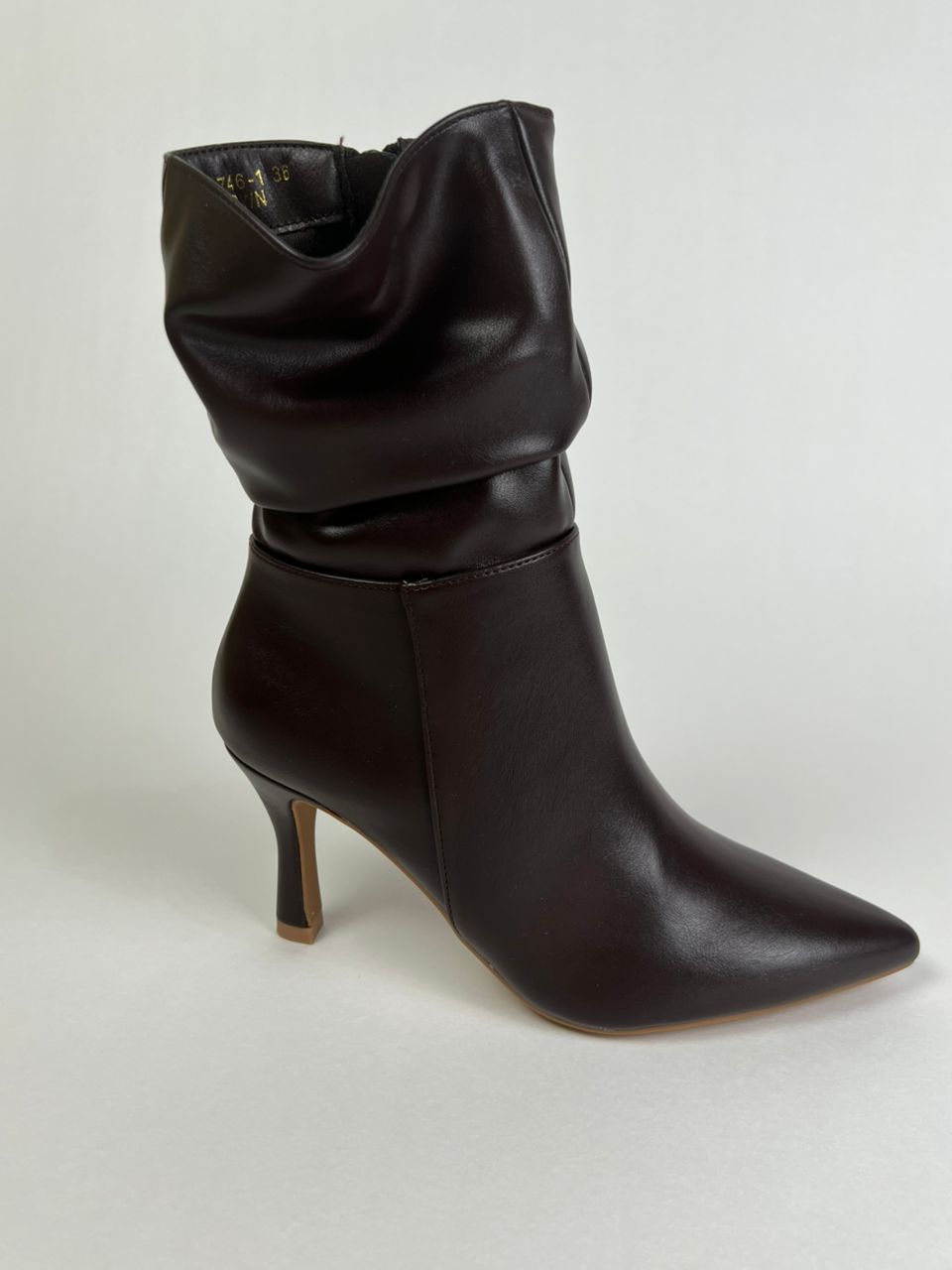 Bottine plissée à talon aiguille – Élégance et audace – Image 2