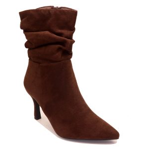 Bottine plissée à talon aiguille – Élégance et audace