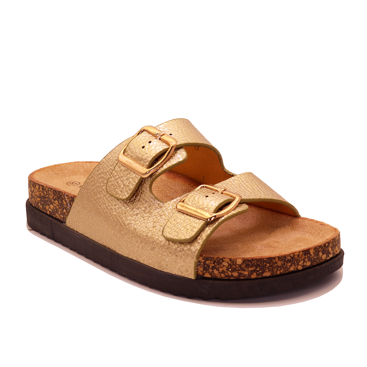 Mule confort à double boucle – Semelle ergonomique liège