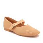 Ballerine tissée à bride et boucle dorée