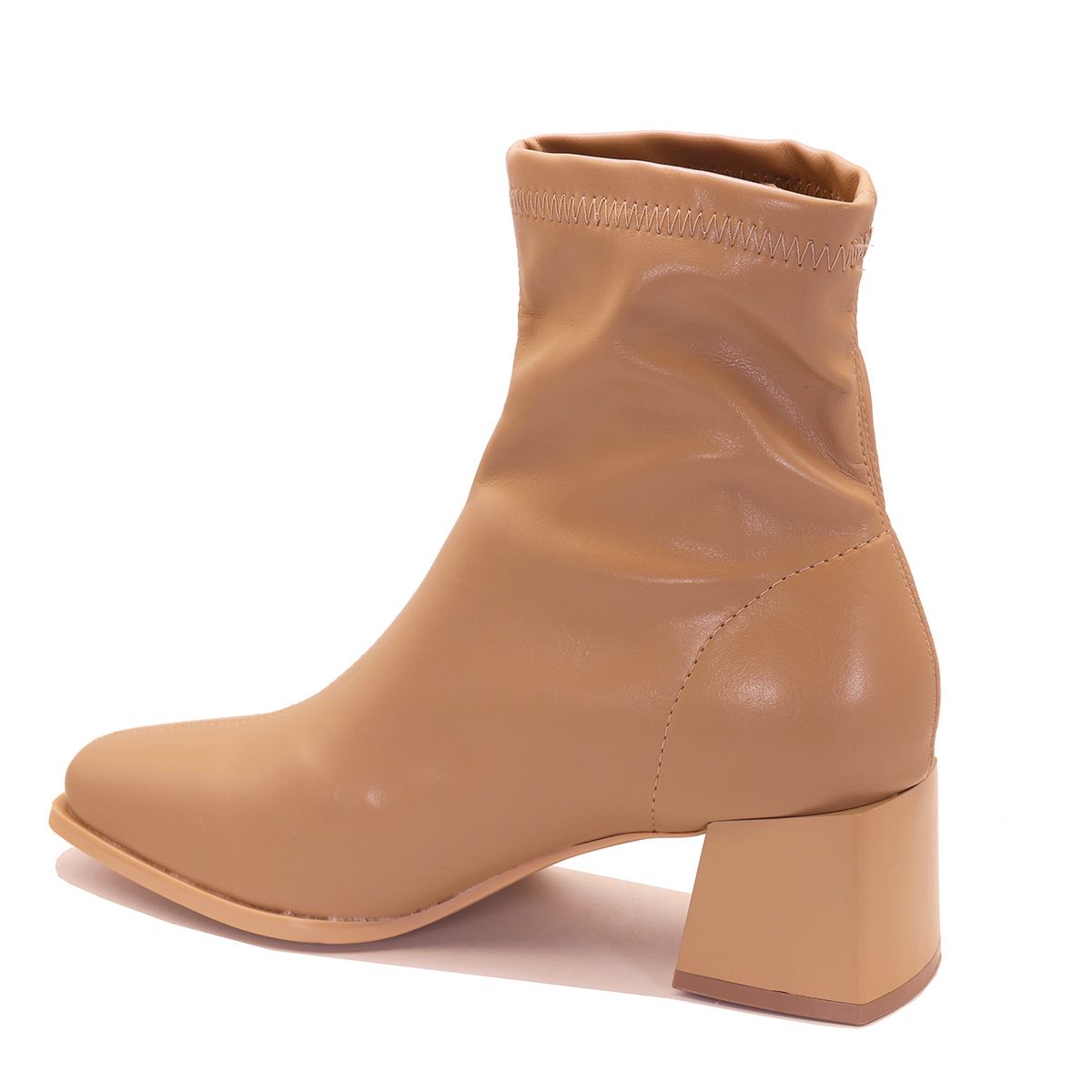 Bottine à talon carré effet chaussette – Image 2