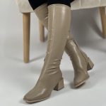 Botte stretch à talon carré mi-haut