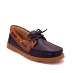 Mocassin bateau bicolore à lacets