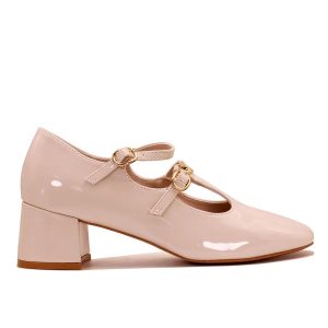 Escarpin verni à double bride